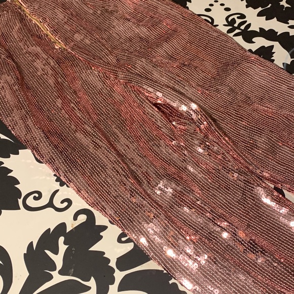 Fashion Nova rose gold sequin pant top set . - Picture 7 of 8